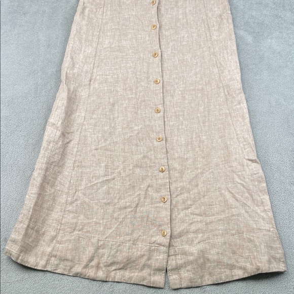 NEW MATE‎ The Label XS 100% Organic Linen Sleeveless Button Down Dress - Picture 3 of 12
